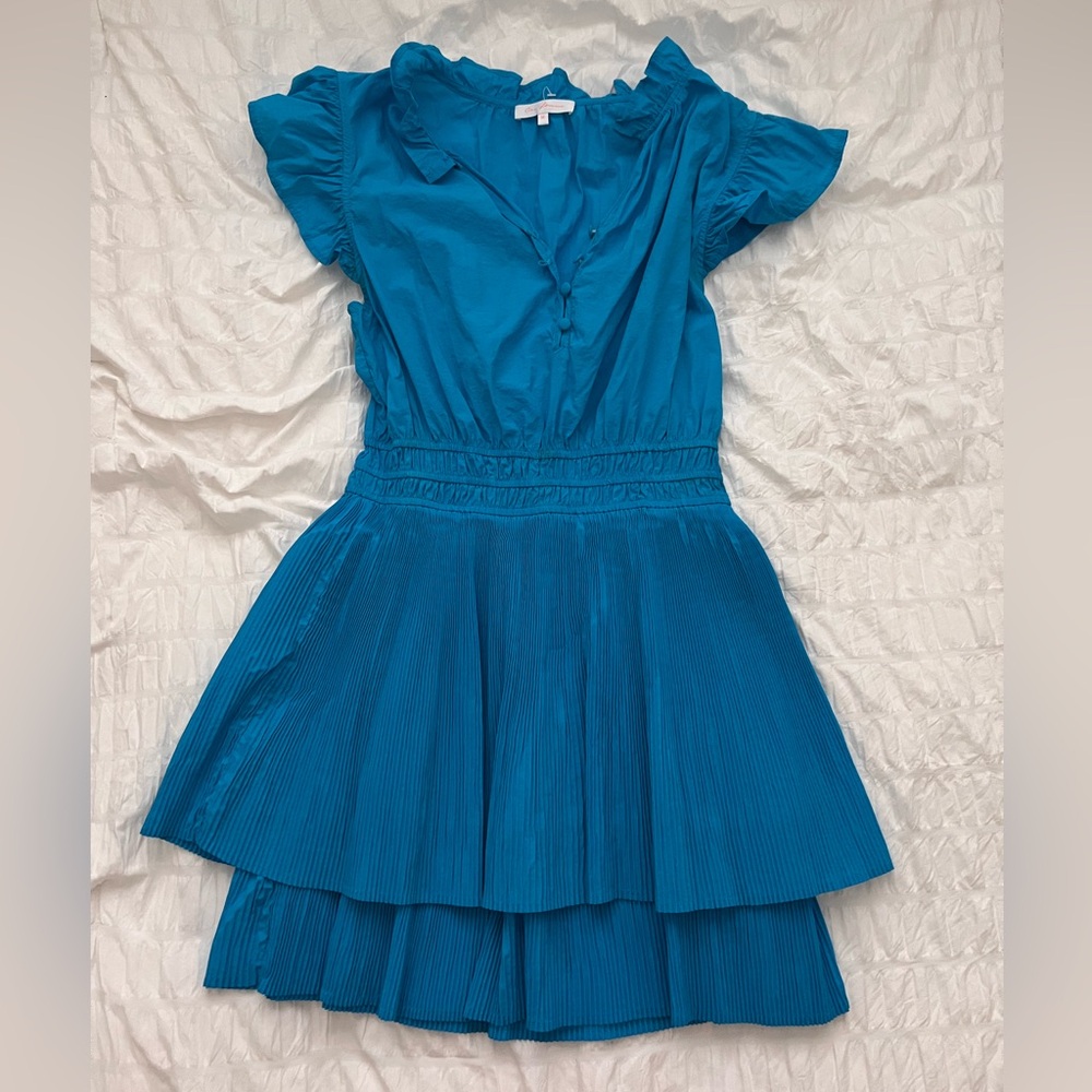 Blue cute dress with ruffles (medium) worn twice